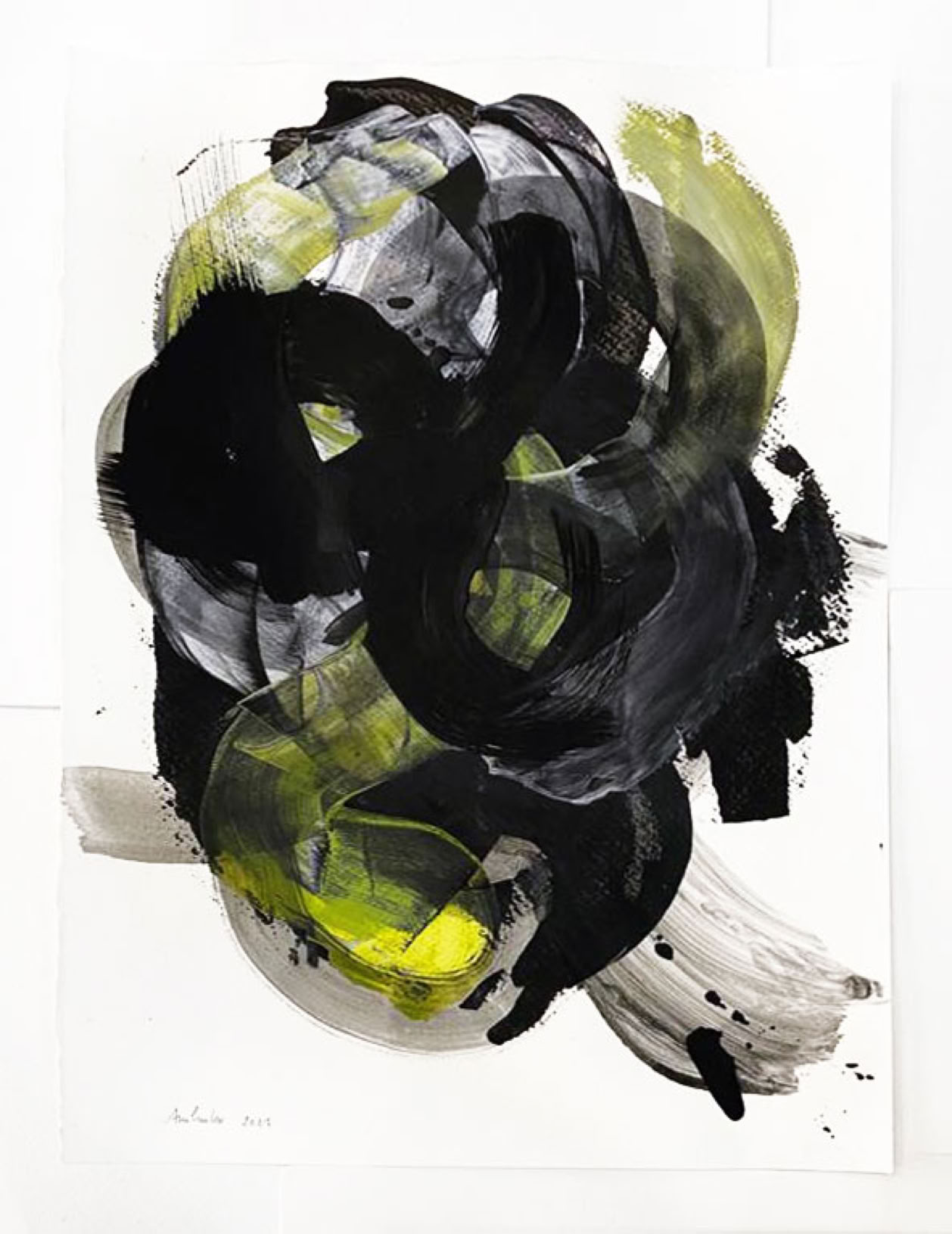 INK AND ACRYLIC PAINT ON PAPER 50 X 70 CM 