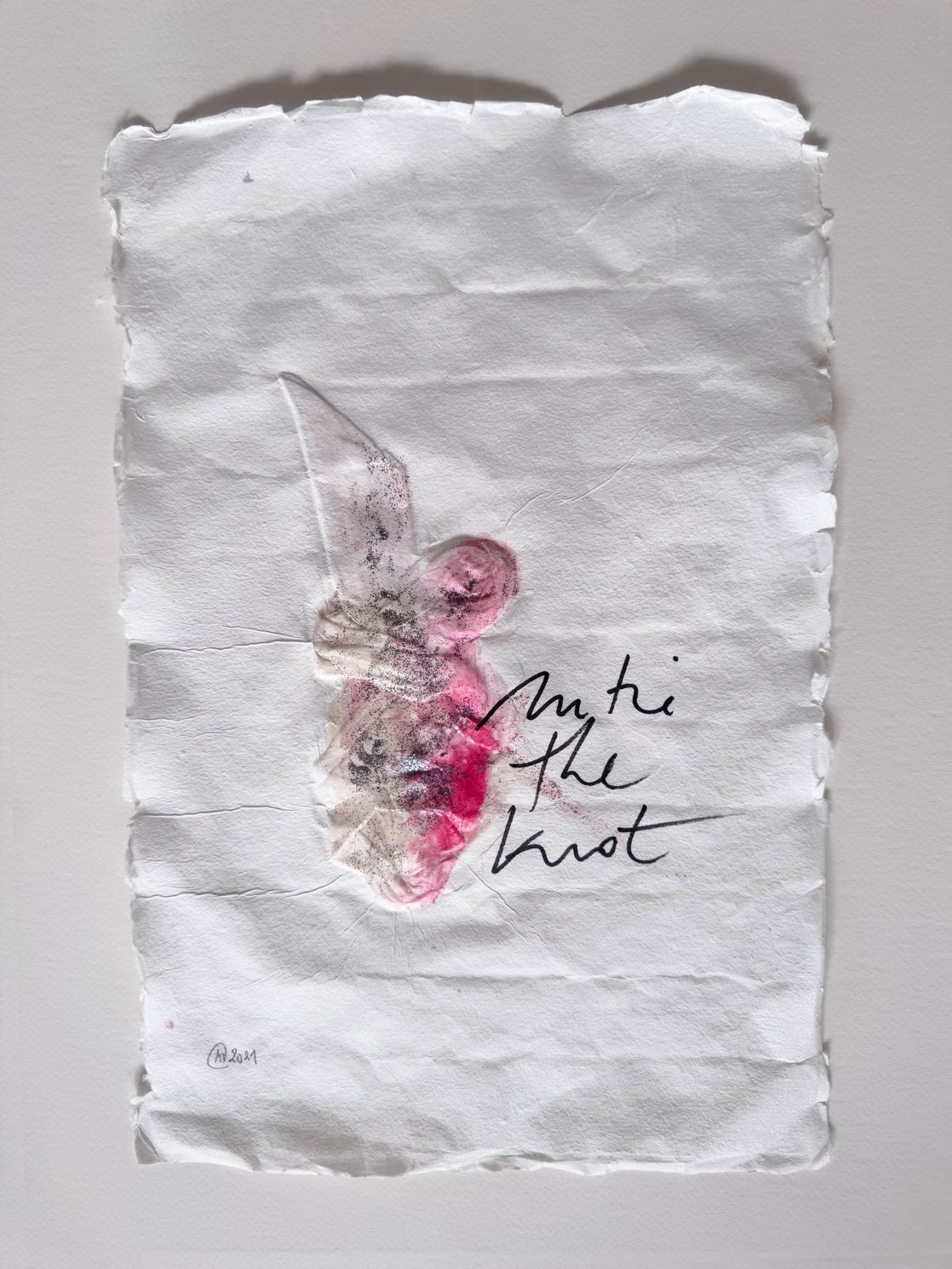 EMBOSSED BLIND PRINT ON PAPER, LACQUER, GLITTER, 44,5 X 31 CM 